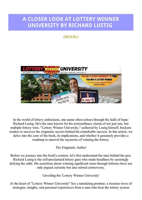 lottery winner university pdf.